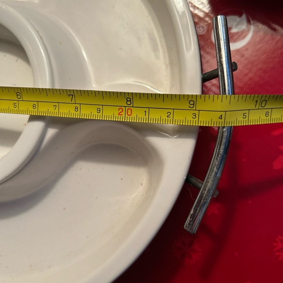 CERAMIC DIVIDED CONDIMENT TRAY WITH RACK. - Picture 7 of 7